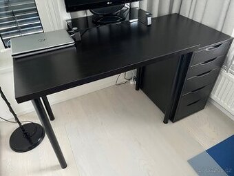 Psací stůl IKEA Linnmon a Zásuvkový díl IKEA Alex