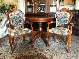 Konferenční a jídelní set 90cm + 2 kžesílka gobelin – JS7.06