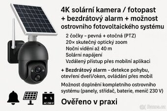 Prodej, montáž-kamery, alarmu, FVE ostrovní systém.