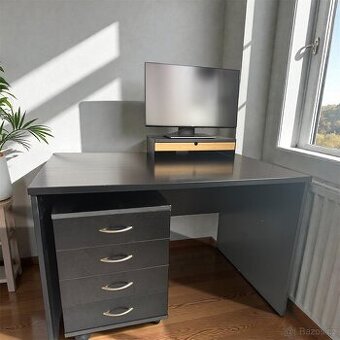 Pracovní stůl s kontejnerem s 4 šuplíky na kolečkách