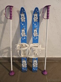 Dětské plastové lyže + hůlky