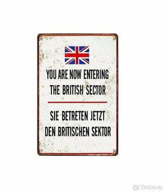 plechová cedule: Berlín - Vstupujete do britského sektoru - 1