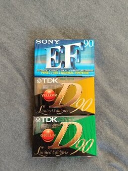 Prodám 2 ks kazet TDK D90 + 1 ks SON EF90