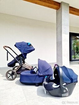 Cybex Priam trojkombinace Nautical Blue – TOP stav
