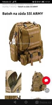 cattara army batoh 55l použitý asi 5 krat na trampovani