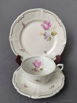 Klasická porcelánová čajová sada s jemným květinovým decorem