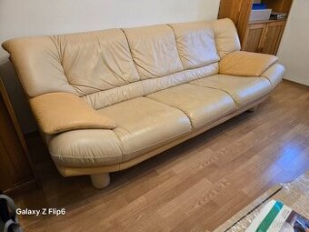 kožená sedací souprava + skříňky