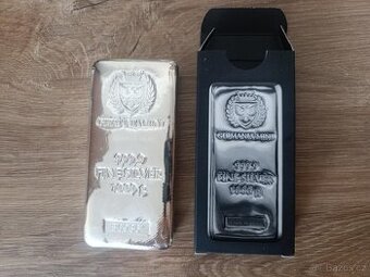 Stribrny investicni slitek 1kg, Germania mint, stříbro 999/1