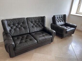 Kožená sedačka a křeslo (prodáme i samostatně)