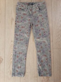 Dívčí kalhoty s motivem kytiček