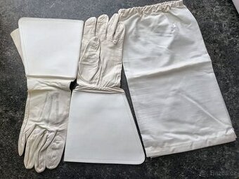 Bílé moto rukavice jehnětina veterán Jawa ČZ SNB VB vel.9