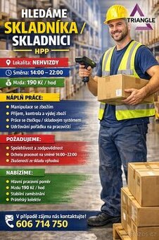 TOP práce v Nehvizdech: Skladník na odpolední (HPP s nástupe