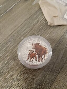 Lunar II krava (ox) 2021, 2oz, farebná
