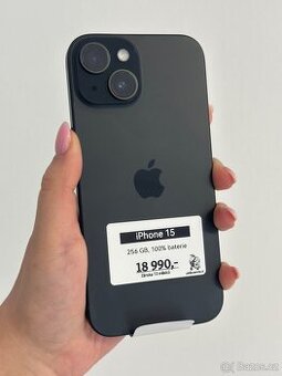 iPhone 15 - 256GB - 100% BAT - 12M ZÁRUKA