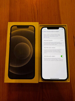 Apple iPhone 12, 64GB Black A použitý + kabel a kabička - 1