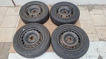 Sada plech. disků Audi 16" 5x112 zimní pneu 205/60 R16 7+mm - 1