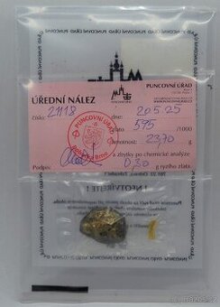 Zlatý slitek s úředním záznamem 24.6 g