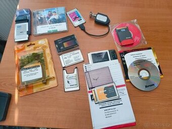 8x PCMCIA karty (LAN, WiFi apod...) + PMCIA na PCI
