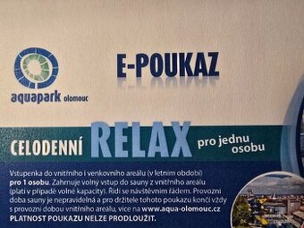 4x celodenní neomezené vstupenky AQUAPARK OLOMOUC