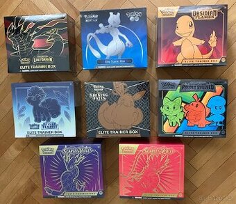 Pokemon ETB boxy, nové, cena od 1 kusu