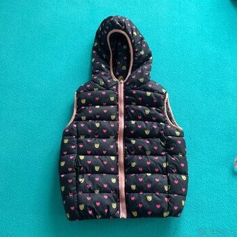 Dívčí prošívaná vesta se srdíčky - Gold Children- 116