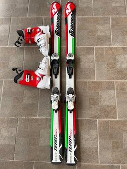 Lyže 140 cm + lyžáky 37-38.
