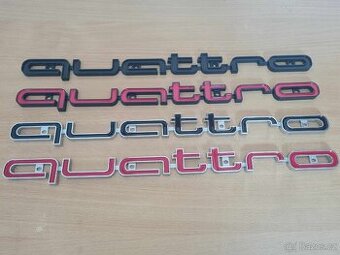 Veľký nápis QUATTRO pre AUDI chrom, čierne, červene