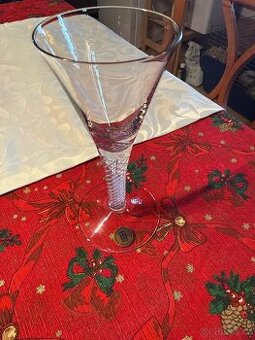 Ryté skleničky na sekt – Harrachov Bohemia 1712, sada 6 ks