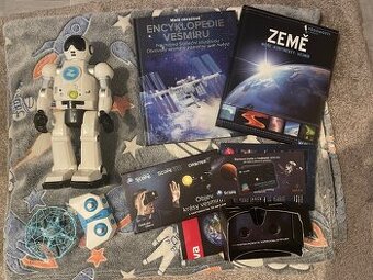 Vesmír balíček-vesmírný robot Zigybot,knihy,dron ufo,brýle,