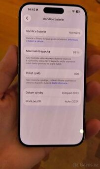 Apple iPhone 15 pro 128gb, NATURAL TITAN. Top