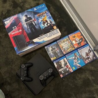 Sony PlayStation 4 slim 1tb +2 ovladače + 6 her