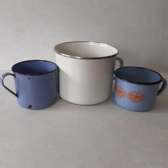 smaltovaný hrnek,  hrníčky (plecháčky)
