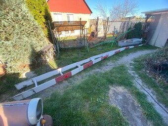 Stará železniční závora - originál s odrazkami
