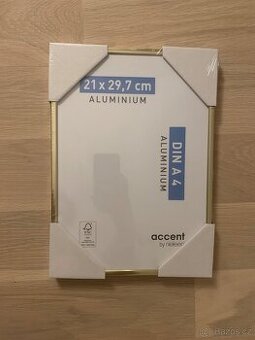 Rámeček A4 hliníkový zlatý