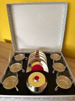 Retro skleněná sada na čaj