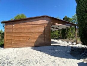 Plechová garáž 4x6+3x6 m kůlna - 1
