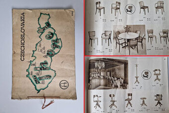Starý reklamní katalog vzorník ohybaný nábytek Thonet c1930