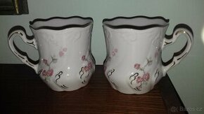 Hrnek, značkový, růžový porcelán, H&C, šálek, nové, 2 kusy - 1