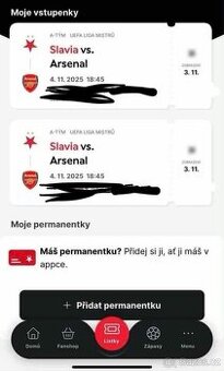 SLAVIE VS ARSENÁL PRODAM 2 LÍSTKY
