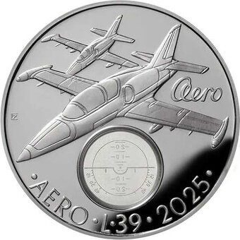 Pamětní stříbrná mince ČNB 2025 Aero L-39 Albatross PROOF