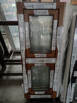 Okna PVC zlatý dub/bílá, dvojsklo, 1300x500MM