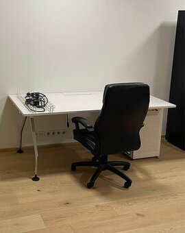 Pracovní stůl 180×80 cm – bílý (s úložným boxem)