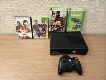 Xbox 360 Slim + 4 Hry