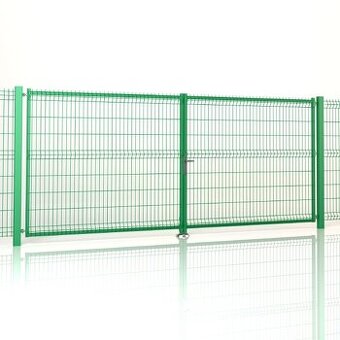 Dvoukřídlá brána 3D panel zelená RAL 6005