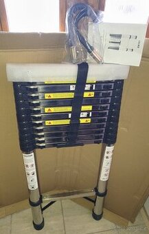 Teleskopický nerezový žebřík s háky 5,1 m - nosnost 150 KG