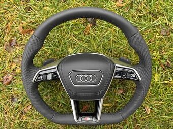 AUDI S volant A6 C8 A8 A7 S7 kozeny zkoseny perforovany