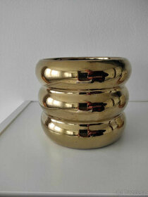 Keramický obal na květináč zlatý