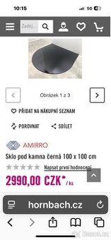 Černé sklo pod kamna 100 x 100 cm