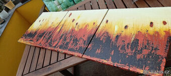 3 dílný dekorativní obraz,plátno.159x53cm.Nový.