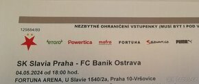 SK Slavia Praha - Baník Ostrava, 4. 5. 2024, 18:00 hod.